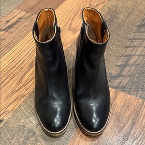 ELK Black Leather Ankle Boots 38